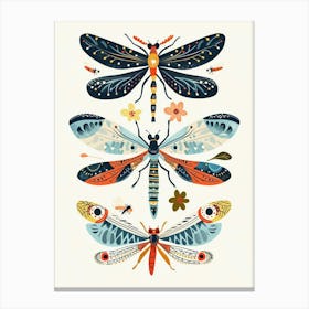 Colourful Insect Illustration Damselfly 7 Canvas Print