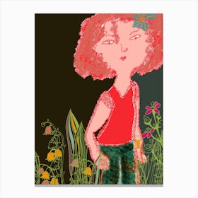 Girl with the red curls Canvas Print