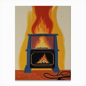 Fire In The Stove Canvas Print