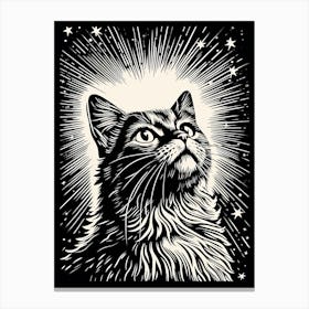 Cosmic Felinescape, Psychedelic Cats series Canvas Print