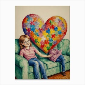 Autism Heart Canvas Print