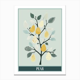 Pear Tree Flat Illustration 1 Poster Canvas Print