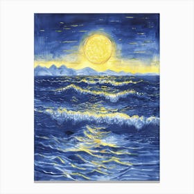 Moonlight Over The Ocean 14 Canvas Print