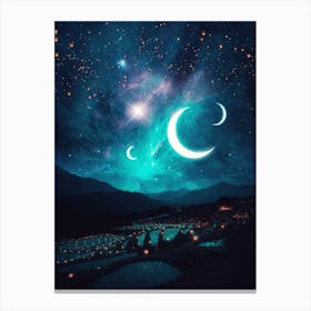 Three Crescent Moons In Japan Canvas Print