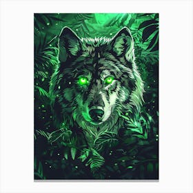 Wolf In The Jungle 12 Canvas Print