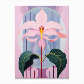 Orchid 2 Hilma Af Klint Inspired Pastel Flower Painting Canvas Print