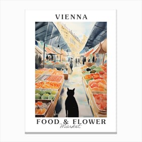 Food Market With Cats In Vienna 7 Poster Canvas Print