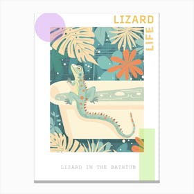 Lizard In The Bathtub Modern Abstract Illustration 5 Poster Canvas Print
