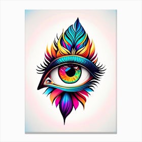 Psychedelic Eye, Symbol, Third Eye Tattoo 3 Canvas Print