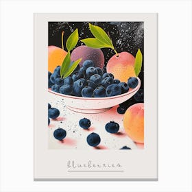 Art Deco Blueberries & Fruit Poster Canvas Print