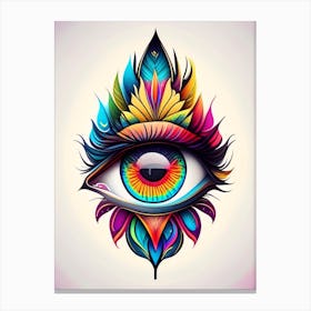 Psychedelic Eye, Symbol, Third Eye Tattoo 6 Canvas Print