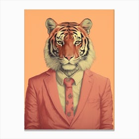 Tiger Illustrations Wearing A Business Suite 1 Canvas Print
