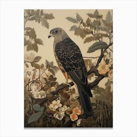 Dark And Moody Botanical Hawk 3 Canvas Print
