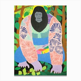 Maximalist Animal Painting Silverback Gorilla 2 Canvas Print