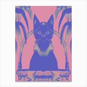 Cats Meow Pastel Pink 2 Canvas Print