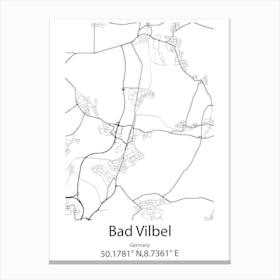 Bad Vilbel,Germany Minimalist Map Canvas Print