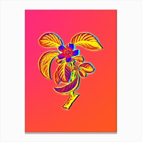Neon Chinese Quince Botanical in Hot Pink and Electric Blue n.0119 Canvas Print