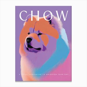 Retro Chow Chow Dog Poster Pop Extravaganza Canvas Print