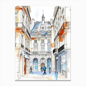 Paris Street Sketch Canvas Print