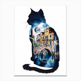 Cat In Venice Canvas Print