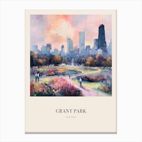 Grant Park Chicago United States 2 Vintage Cezanne Inspired Poster Canvas Print