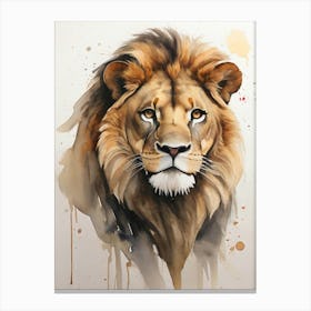 Lion Watercolor Painting 3 Canvas Print