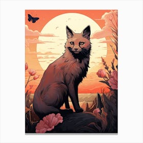 Swift Fox Moon Illustration 4 Canvas Print