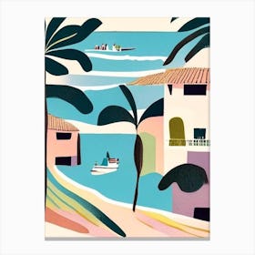 Ilhabela Brazil Muted Pastel Tropical Destination Canvas Print