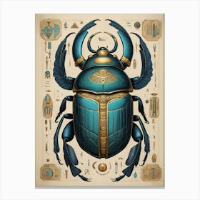 Egyptian Scarab Art Print 0 2 Canvas Print