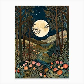 William Morris Moonlight In The Forest 27 Canvas Print