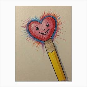 Heart Pencil Canvas Print