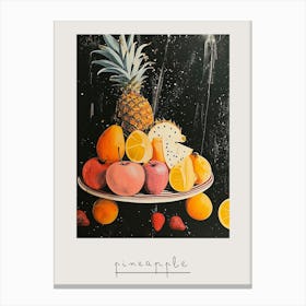 Pineapple Abstract Fruit Art Deco Poster Canvas Print