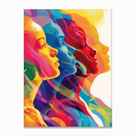 Three Women'S Faces Canvas Print