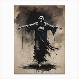 Dance With Death Skeleton Painting (26) Canvas Print