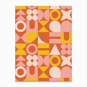 Golden Hour Mid Century Retro Geometric Shapes Canvas Print