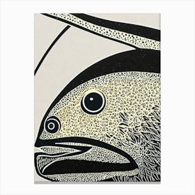 Queensland Blenny Linocut Canvas Print