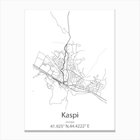 Kaspi,Georgia Minimalist Map Canvas Print