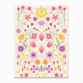 Floral Symmetry Canvas Print