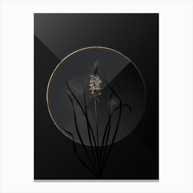 Shadowy Vintage Wild Asparagus Botanical in Black and Gold n.0127 Canvas Print