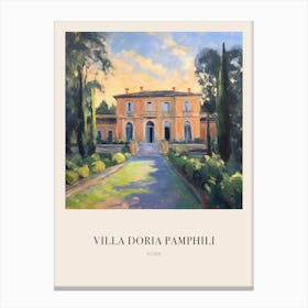 Villa Doria Pamphili Rome Italy 2 Vintage Cezanne Inspired Poster Canvas Print