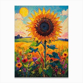 Sunflower In The Field Canvas Print