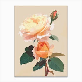 English Roses Painting Minimalist 2 Canvas Print