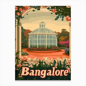 Aihrgdesign A Classic 1960s Travel Poster For Bangalore Canvas Print