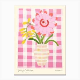 Spring Collection Freesias Flower Vase 4 Canvas Print
