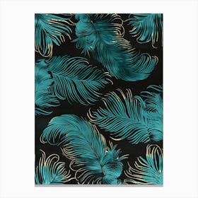 Teal Feathers Canvas Print