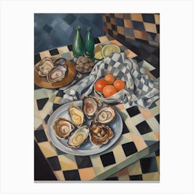 Oysters Still Life Painting Canvas Print