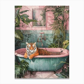 Tiger In Bathtub 1 Canvas Print