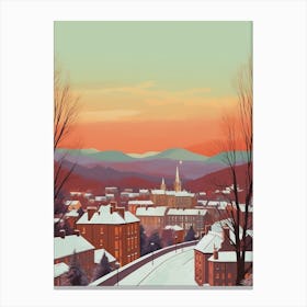 Vintage Winter Travel Illustration Inverness United Kingdom 1 Canvas Print