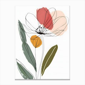 Minimalist Flower Line Art 10 Canvas Print