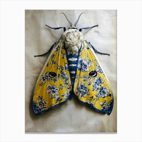 Blue And Yellow Moth Canvas Print